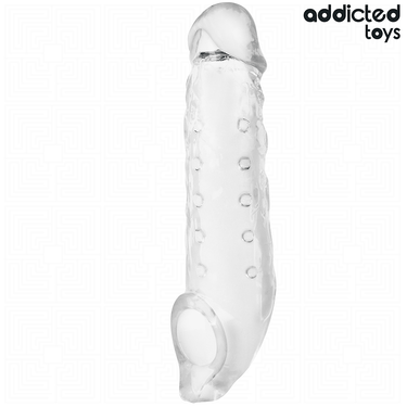 Guaina Trasparente Addicted Toys M 27 cm per Aumento di Volume e Lunghezza
